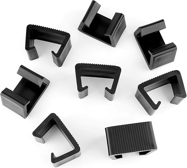 LUTER 8pcs Wicker Furniture Clips Plastic Rattan Sofa Clips Sectional Couch Sofa Alignment Connector Fasteners Clips for Outdoor Patio (Black, 6.5x4x4.2cm)