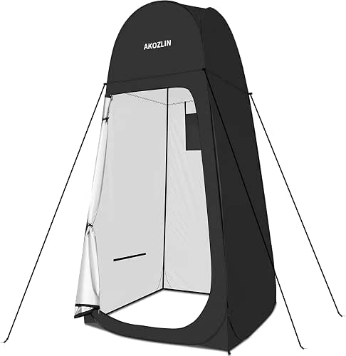 AKOZLIN Portable Pop Up Shower Toilet Tent with Silver Coated