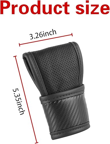 Miniatura 2 de GKmow 1 funda para pomo de palanca de cambios de automóvil, protector de palanca de cambios de fibra de carbono, accesorios interiores de automóvil