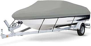 7.6 oz Solution Dyed Polyester Grey, Styled to FIT Boat Cover Compatible for Velocity Velocity 290SC 2008