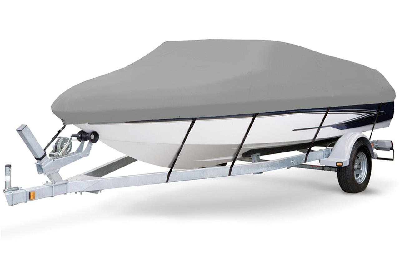 7.6 oz Solution Dyed Polyester Grey, Styled to FIT Boat Cover Compatible for Walker Bay Genesis 310 Deluxe Open 2014
