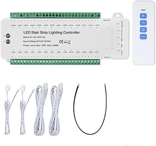 Controlador de luz para escaleras, Controlador De Iluminación For Escaleras De 28 Escalones Con Sensor De Movimiento PIR, 28 Canales, Regulador De Intensidad De 12 V CC Y 24 V CC For Escaleras Domésti
