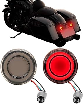 DREAMIZER 1157 LED Motorcycle Turn Signals 2 Inch Front Rear Lights Super Bright Bulbs Lens Kit Compatible with Harley Softail Touring Dyna Sportster Road King Street Glide Electra Glide and More