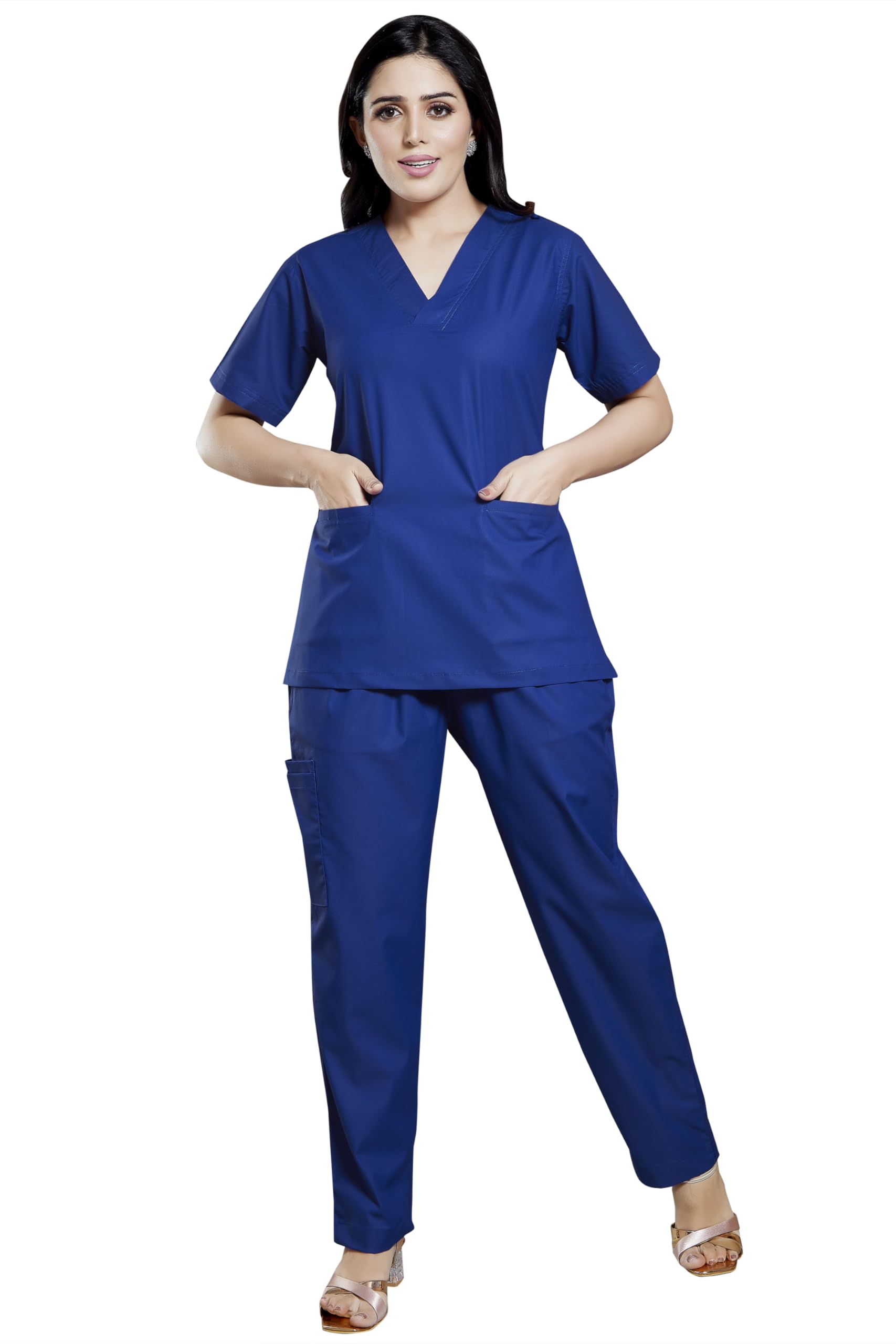 adhyah TrendyUniform Lycra Womens Scrub Suits With Inseam Top Pocket,Pant With Zip Pocket Stretchable Scrubs Comfort Fit Ideal for Doctors, Nurses, Dentists and Healthcare Professionals (S) (B0CT5QN17F) Amazon Price History, Amazon Price Tracker