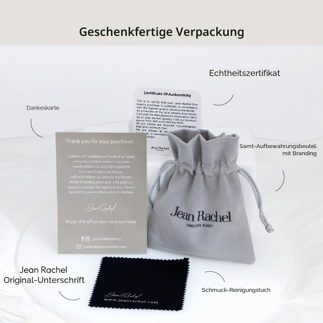 Halskette aus 925er-Sterlingsilber für Damen – Perlenseil mit Zirkonia, Vintage-Design, hypoallergen, blei- und nickelfrei, handgefertigte Statement-Halskette von Jean Rachel Jewelry