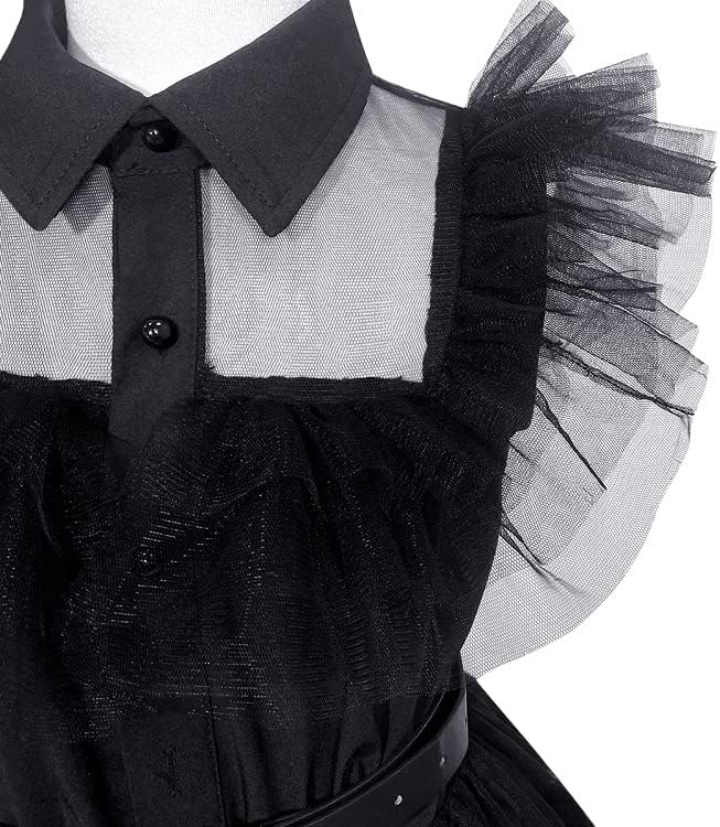 Black costume girls dress for Kids Black Family Costumes Halloween costumes girls Party Dress 4-13Y - Image 5