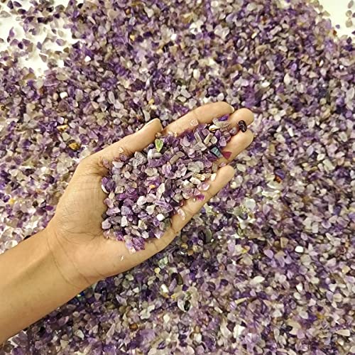 Image of Certified Amethyst Crystal Chips 250 GM with Authenticity Certificate | Natural Purple Quartz Decorative Stone Chips for Pooja Room, Meditation, Vastu, Resin Art, Crafts & Aquarium Decor