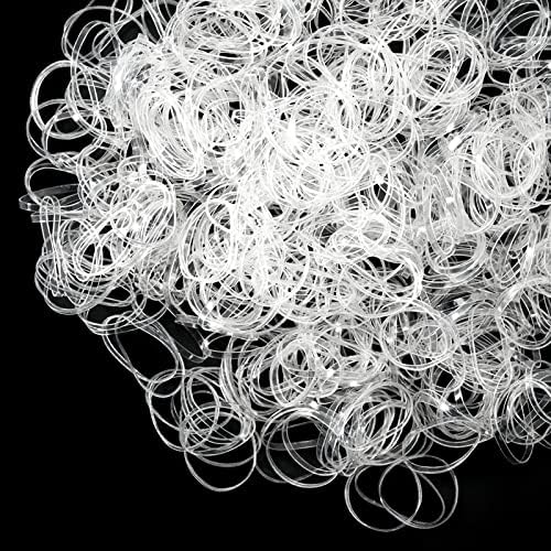 1000 élastiques à Cheveux Fins En Nylon Et Caoutchouc - Transparent - Format Spirale - Neuf Avec étiquettes
