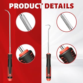10 Piece Pick and Hook Set, Picking Up and Ripping Out Kit for Automotive,Universal Oil Sealprecision Puller Remover with Long Handle, Mini Picks Tool for O-Rings Seals Car Tools Equipment
