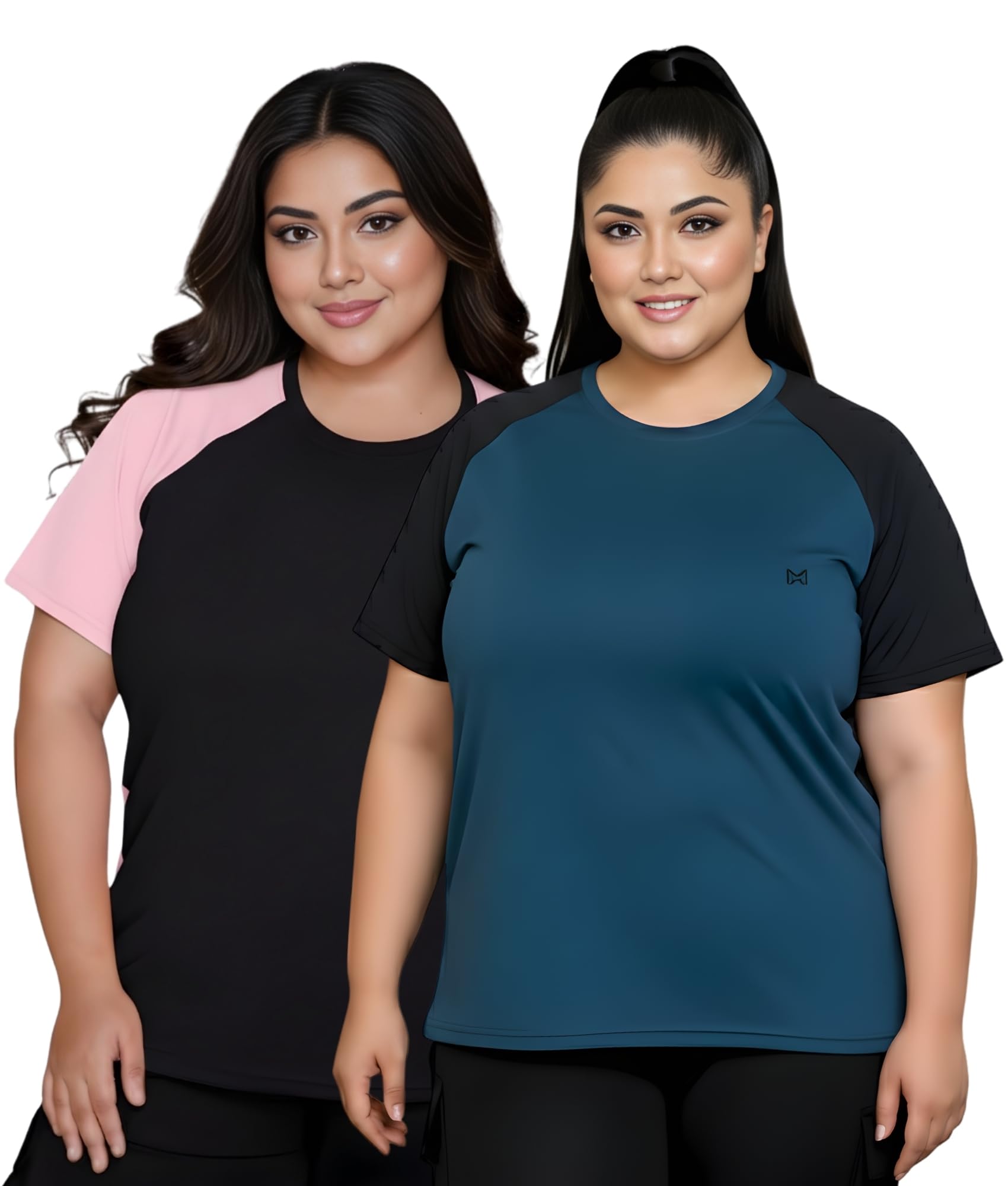 White Moon Plus Size Gym T-Shirt for Women (Combo), Active Wear for Sport, Running, Yoga & Swimming, Polyester Dryfit Top (Pack of 2)-picture-18