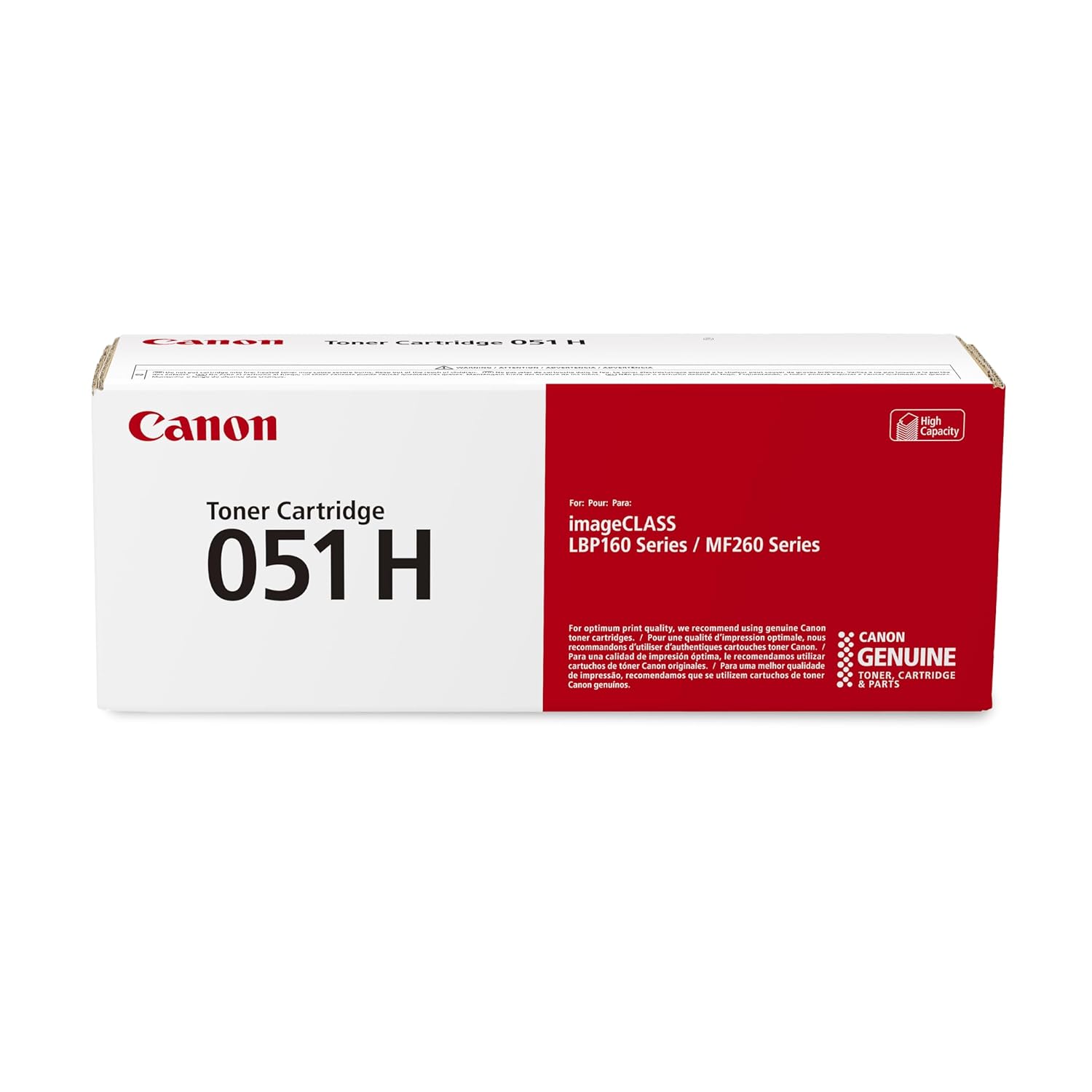 Canon Genuine 051 Black Toner Cartridge High Capacity Compatible with LBP162dw, MF264dw, MF267dw, MF269dw, MF269dw VP