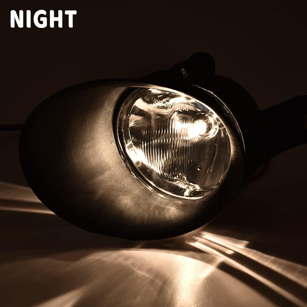 PIT66 Front Bumper Fog Lights w/Bulbs Compatible with Dodge Ram 1500 2500 3500 Pickup 2002-2008,Fog Lamps w/Bracket Clear Lens