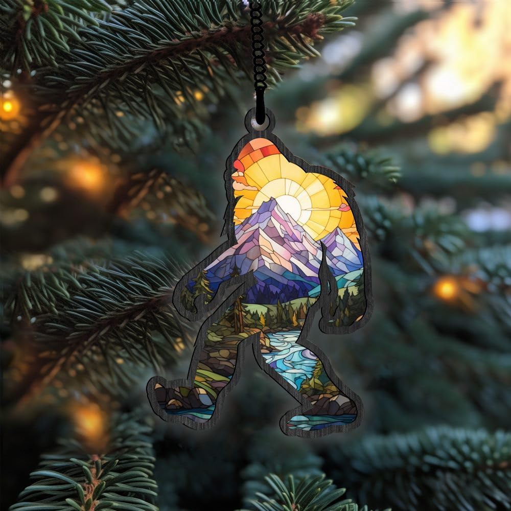 Bigfoot Suncatcher Ornament Gift for Bigfoot Lovers Christmas Decor image 4