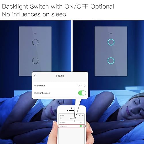 Miniatura 5 de MOES 2.4GHz WiFi Wall Touch Smart Switch Neutral Wire Required, 3 Way Multi-Control, Glass Panel Light Switch Work with Smart Life/Tuya App, RF433