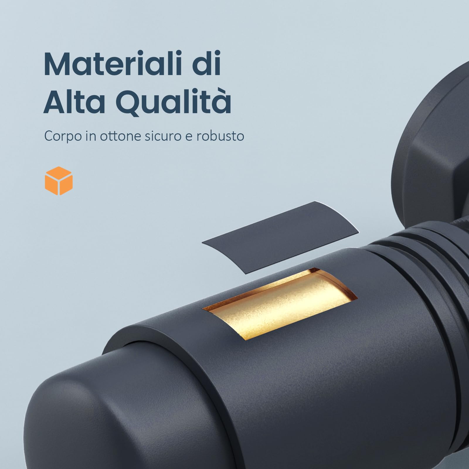 EMKE Kit Multiblock per Radiatori, Antracite | Valvola ad Angolo e in Linea Retta, Connessione Centrale, Valvola del Radiatore con Termostato