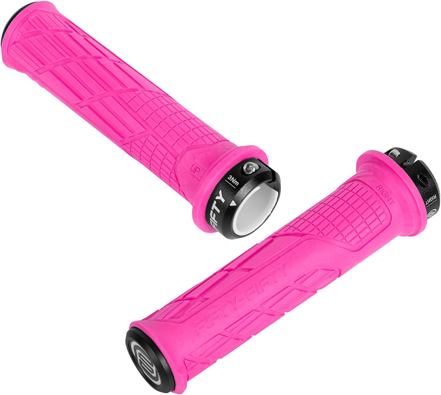 FIFTY-FIFTY Mountain Bike Handlebar Grips, Single Lock-on MTB Grips, Comfortable and Lock On, Non-Slip Bicycle Handle, Fit for All Mountain, Enduro, Downhill