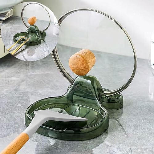 Miniatura 2 de Paquete de 2 soportes para cucharas para múltiples utensilios y soporte de tapa, soporte para utensilios para encimera de cocina, soporte para