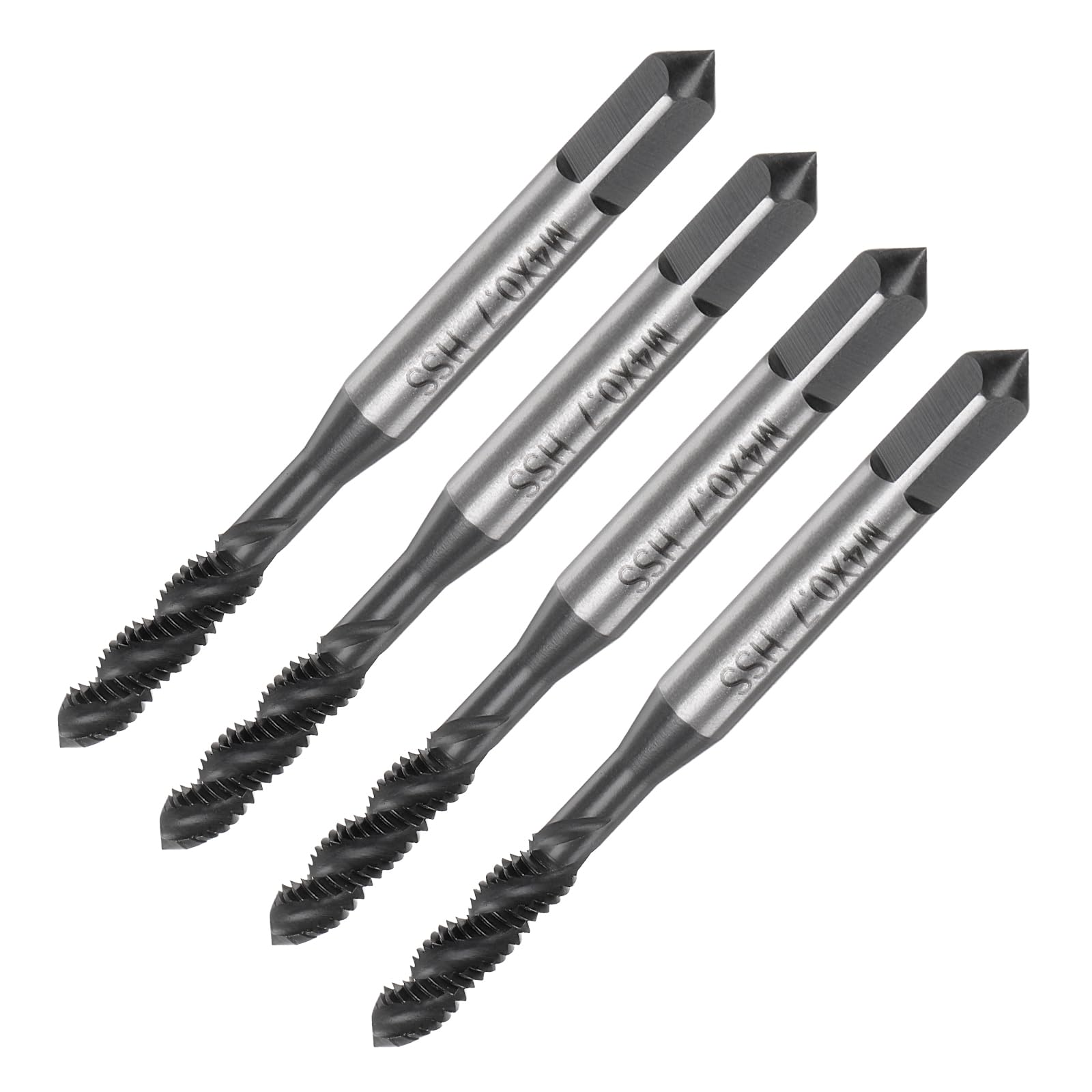 Tarauds filetés en spirale M4 évacuation des copeaux sans casse acier HSS 6542 nitrure