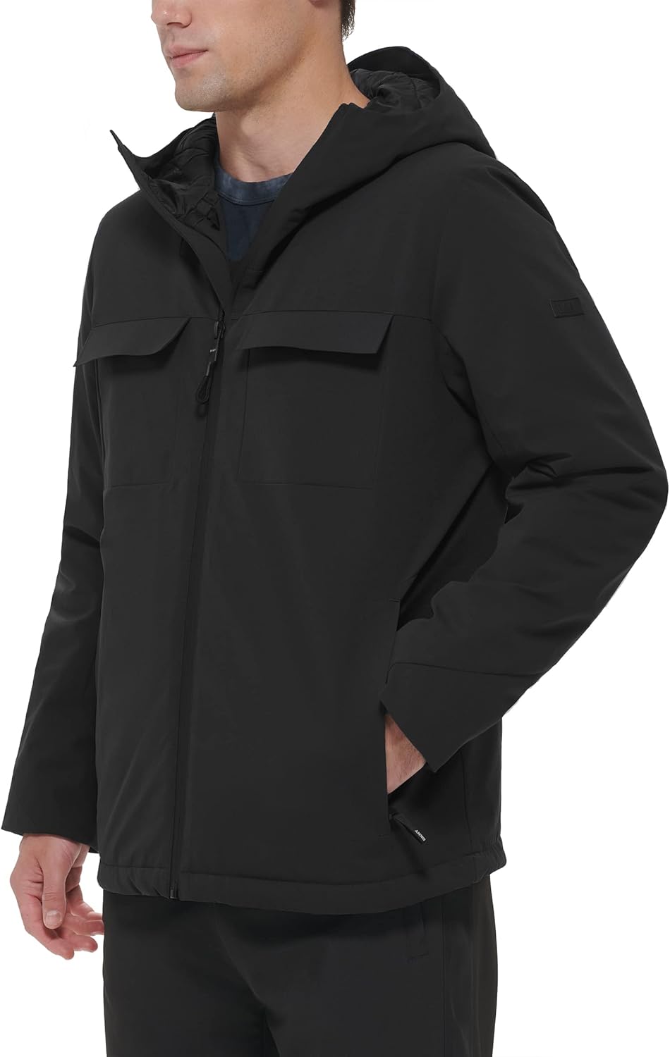 DKNY Men's Performance Tech Hooded Modern Storm Coat - Image 3