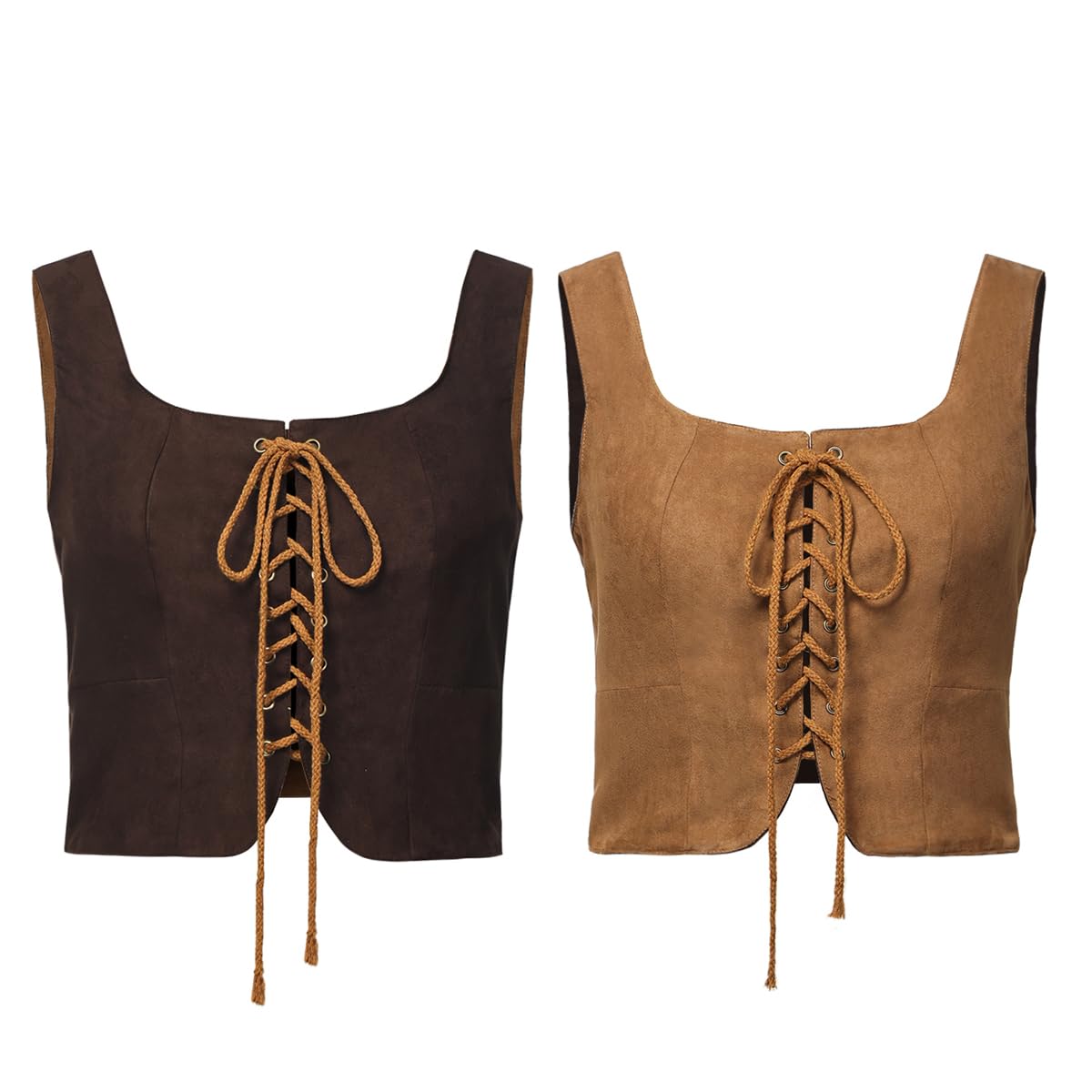 CAMDOM Damen Renaissance Schnürweste Steampunk Gothic Weste Cosplay Kostüm