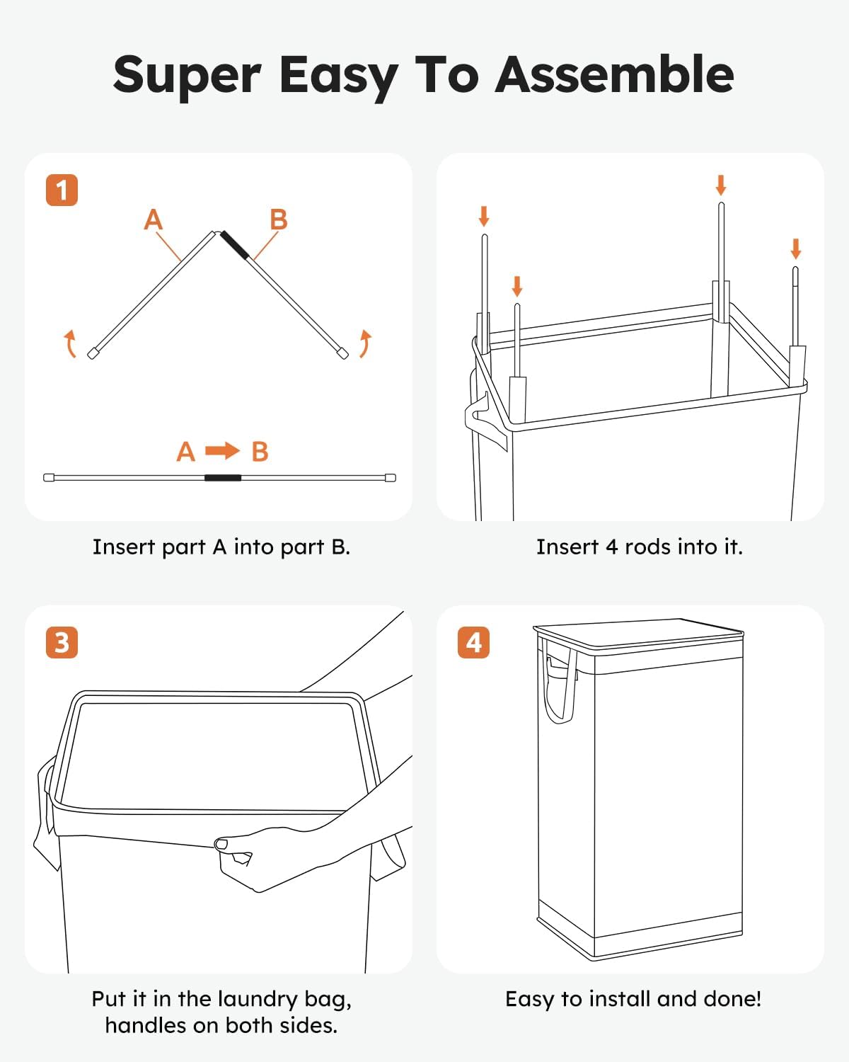 SOLEDI Laundry Hamper Black with Lid and Removable Bag - 100L Large and Tall Laundry Basket Collapsible with Handle for Clothing and Toys Storage - Dirty Clothes Hamper for Bedroom, bathroom, dorm