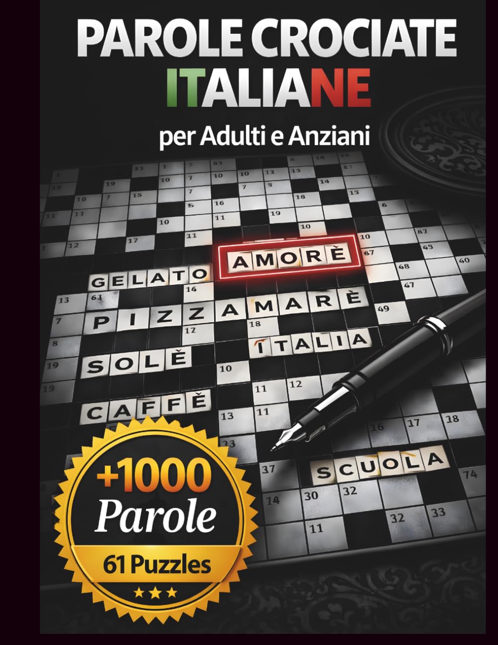 Parole Crociate Italiane per Adulti e Anziani – Cruciverba Facili con Caratteri Grandi, +1000 Parole con Soluzioni: Libro di Enigmistica Italiana – Giochi di Parole Rilassanti e Facili da Leggere