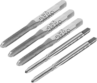 uxcell M2.5 x 0.45mm & M3 x 0.5mm Metric Tap Set Straight 3 Straight Flutes Thread Tapping for Clocks and Watches DIY,5 Pcs