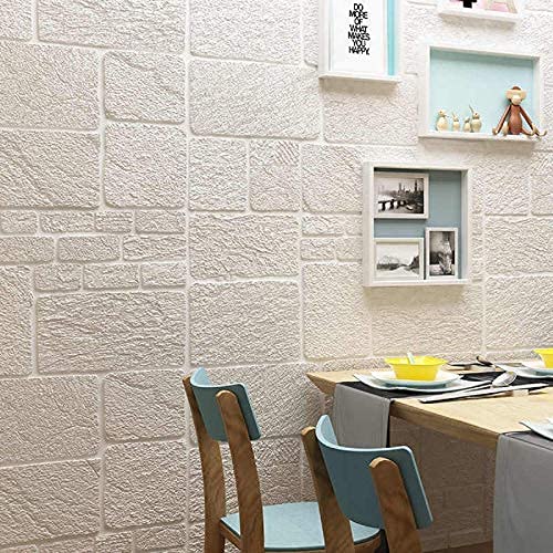 3D Modern Brick Stone Style Wall Poster, Wallpaper, PVC Self Adhesive for for Bedrooms, Living Room, Kids Room Home Decor Stickers (70 X 70 CM)
