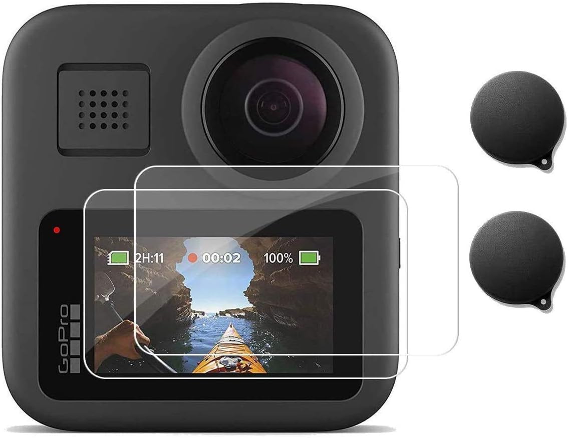 TUTUO Screen Protector for GoPro Fusion 2 GoPro Max, Tempered Glass Film Screen Lens Cup Cover Protector Action Camera Accessories for GoPro Max