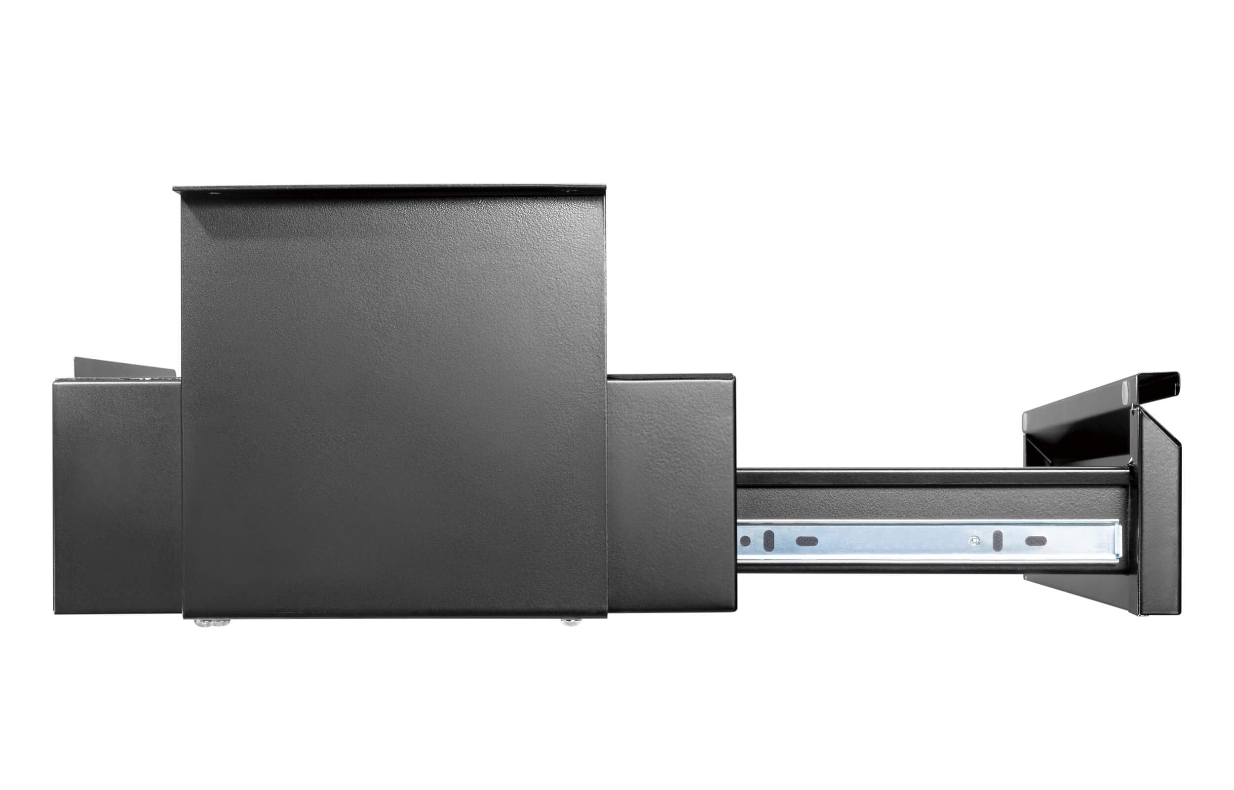 Eigentlich Schreibtisch Unterbau-Schublade mit Ablage B:51 x L:31-48 x H:19 cm, Schwarz - geräumige Schreibtisch Materialschublade mit Softclose, praktische Laptopablage