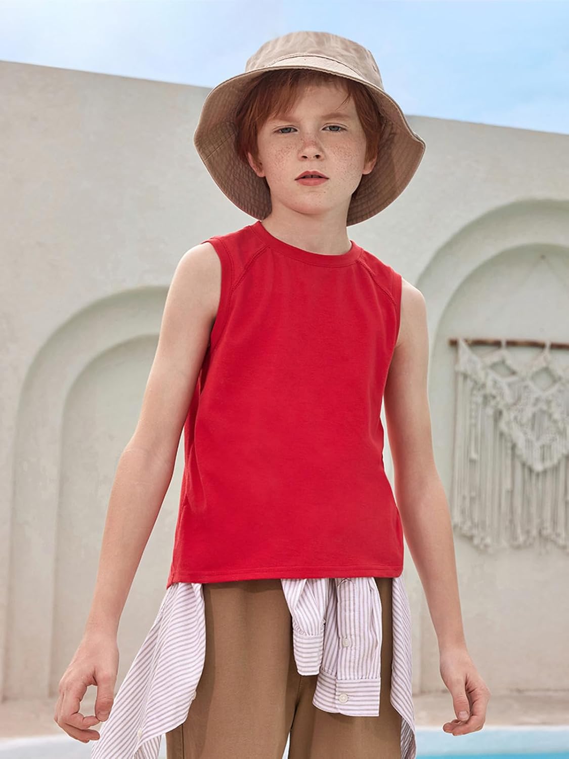 Haloumoning Boys Tank Tops Athletic Sleeveless Crewneck T-Shirts Kids Undershirts 5-14 Years - Image 5