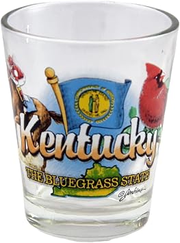 World By Shotglass Kentucky Blue Grass State Elements Shot Glass