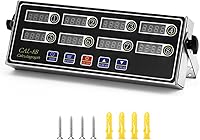 QWORK 8-Channel Digital Kitchen Timer with Waterproof Panel & Adjustable Volume - Multi-Timer for Cooking & Commercial Use