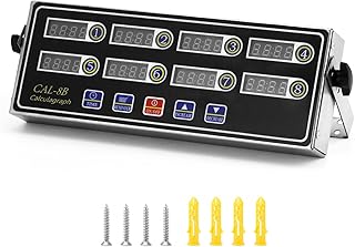QWORK デジタルキッチンタイマー - 8チャンネルマルチタイマー 防水パネル付き 音量調整可能