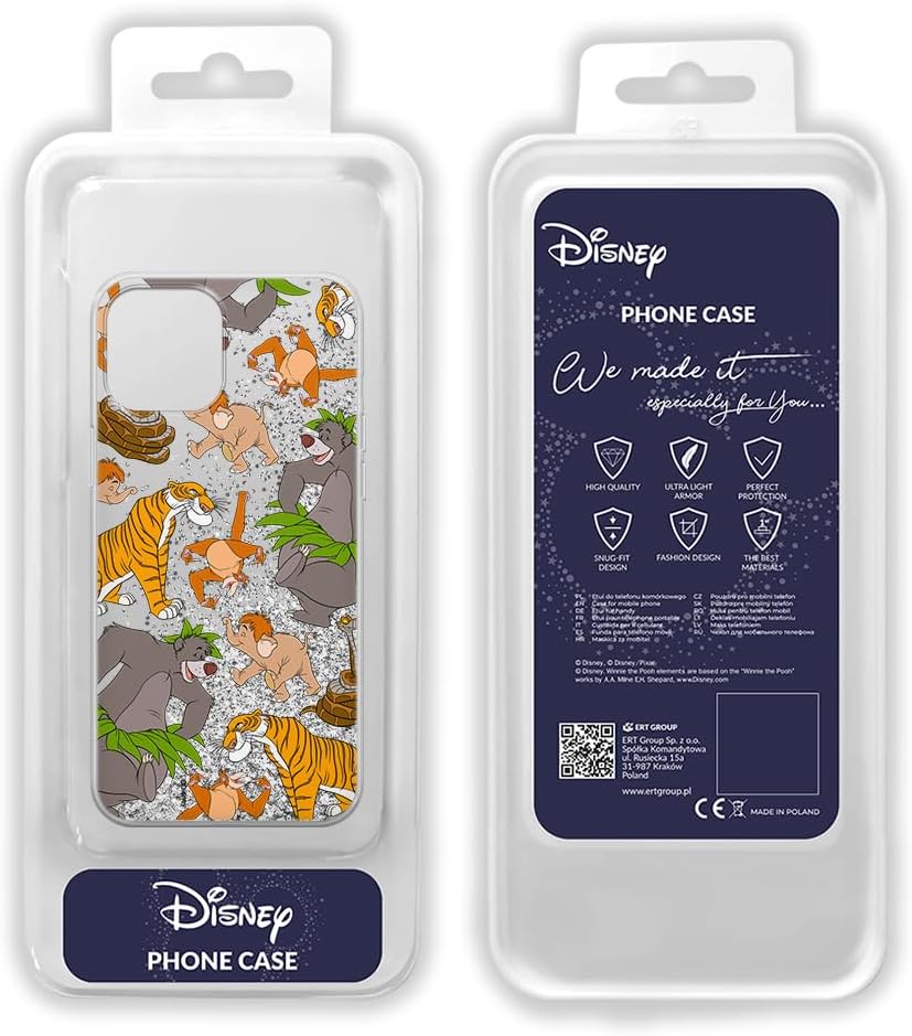 ERT GROUP Mobile Phone case for Apple iPhone 12/12 PRO Original and Officially Licensed Disney Pattern Jungle Book 003 optimally adapted to The Mobile Phone, with Glitter Overflow Effect
