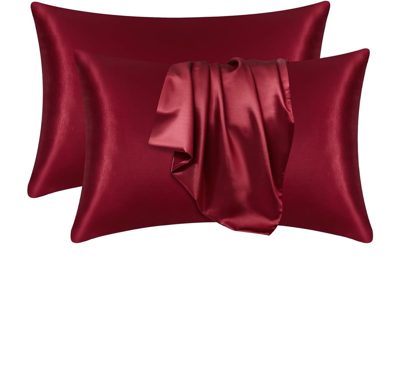 Poszewka na poduszkę z satyny poliestrowej | Wielokolorowe łóżko w wielu rozmiarach: poszewka na poduszkę(Red,50x75cm)