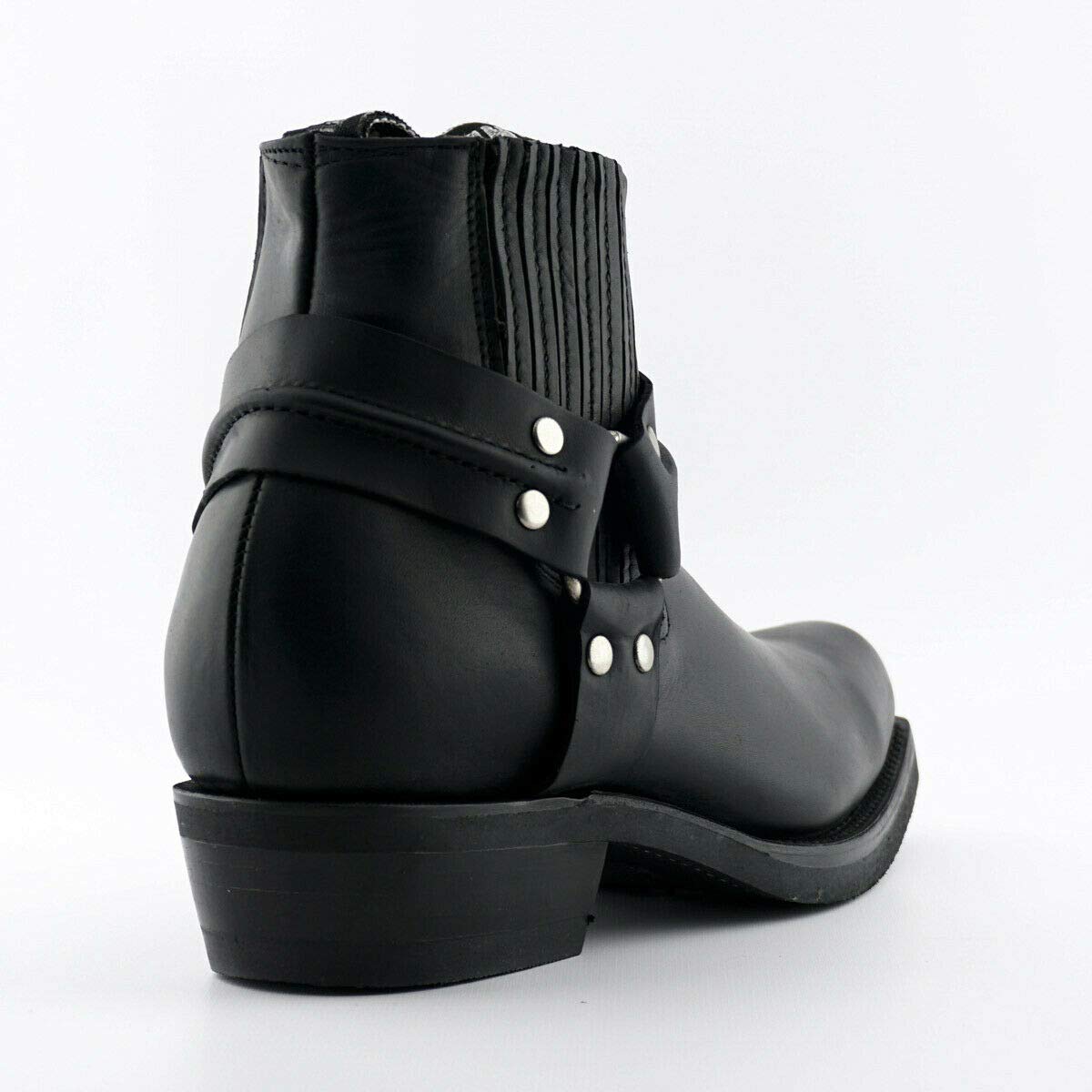 Grinders Renegade Lo Stivaletti Unisex di Pelle Stile Motociclista Cowboy