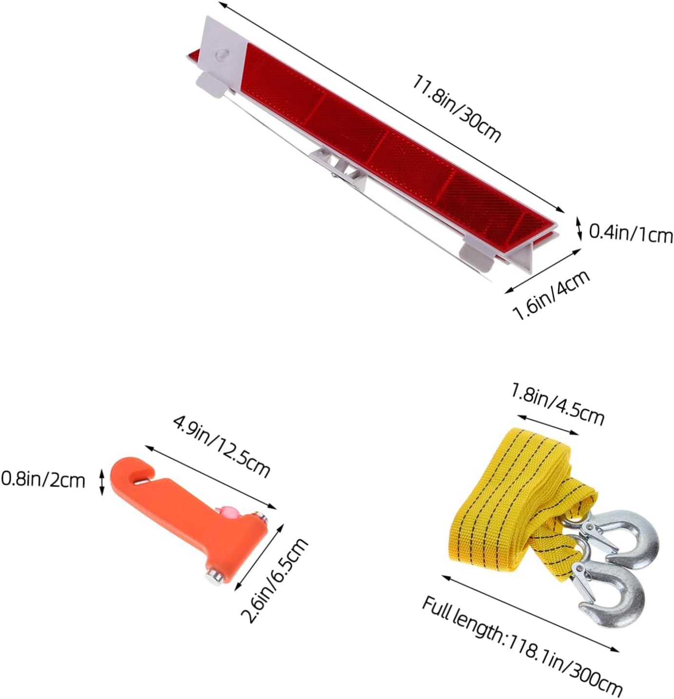 Car Roadside Emergency Kit Vehicle Tool Set with First Aid Kit Tow Strap Safety Hammer and Reflective Vest for Automotive Safety and Assistance