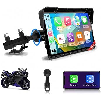 2026 Jansite 7 Inch Motorcycle Carplay Android Car 2.5D IPS Motorcycle Display IP67 Waterproof Navigation Devices for Motorcycles with Dual Bluetooth Siri/G-oogle Assistant