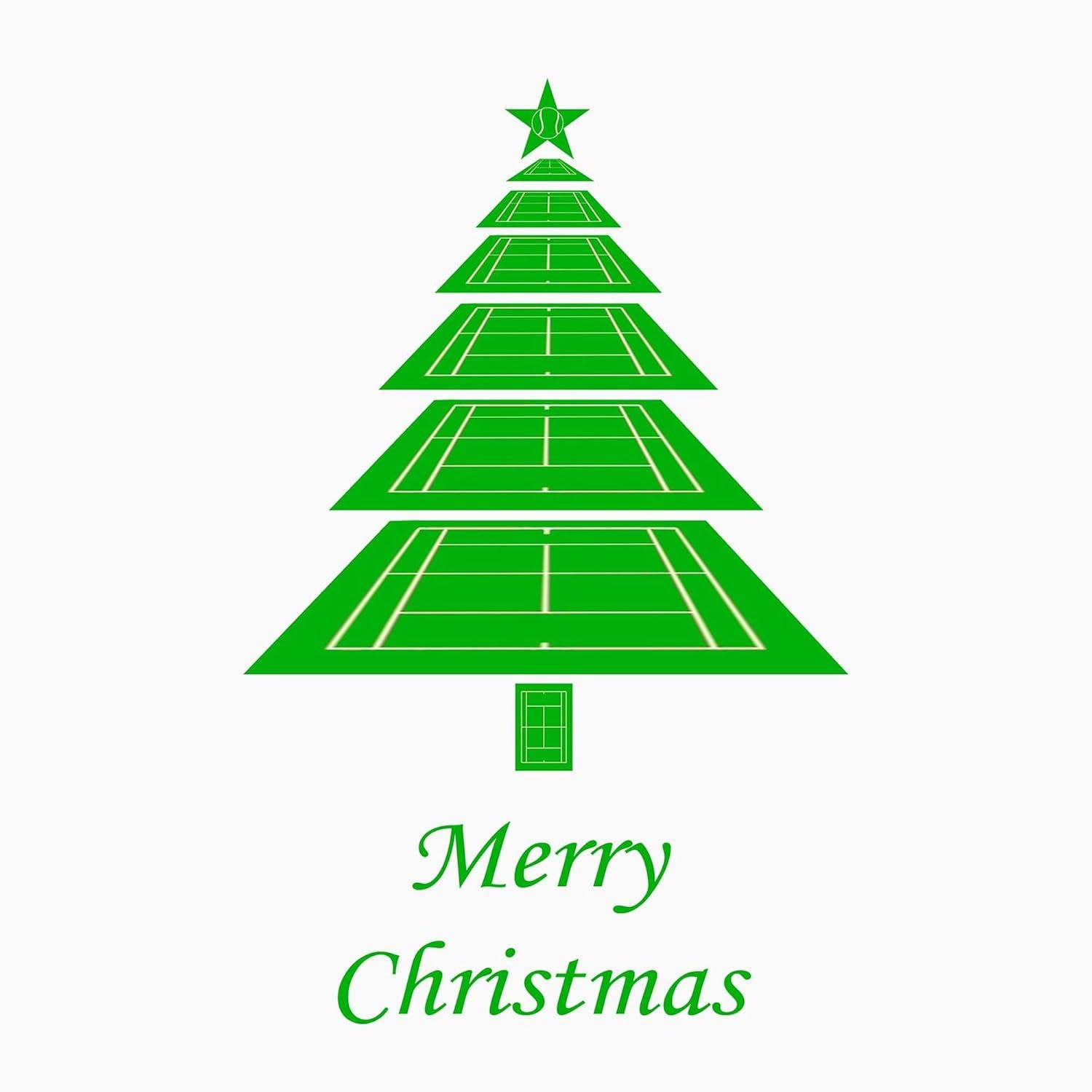 CafePress Tennis Court Christmas Greeting Card (20-pack), Note Card with Blank Inside, Birthday Card Matte