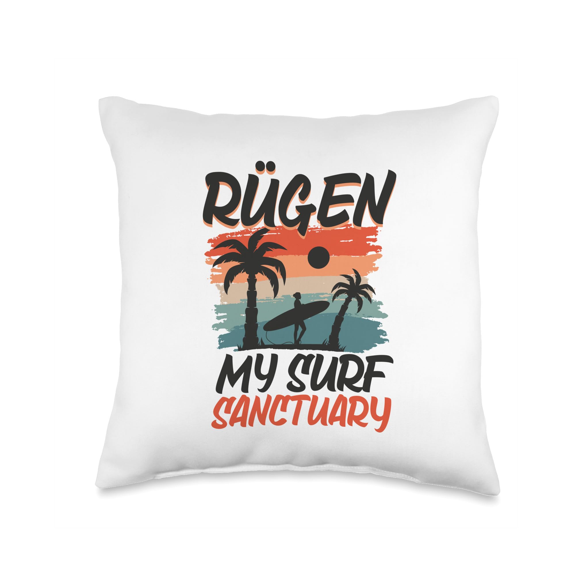 Surfing at Rügen Throw Pillow