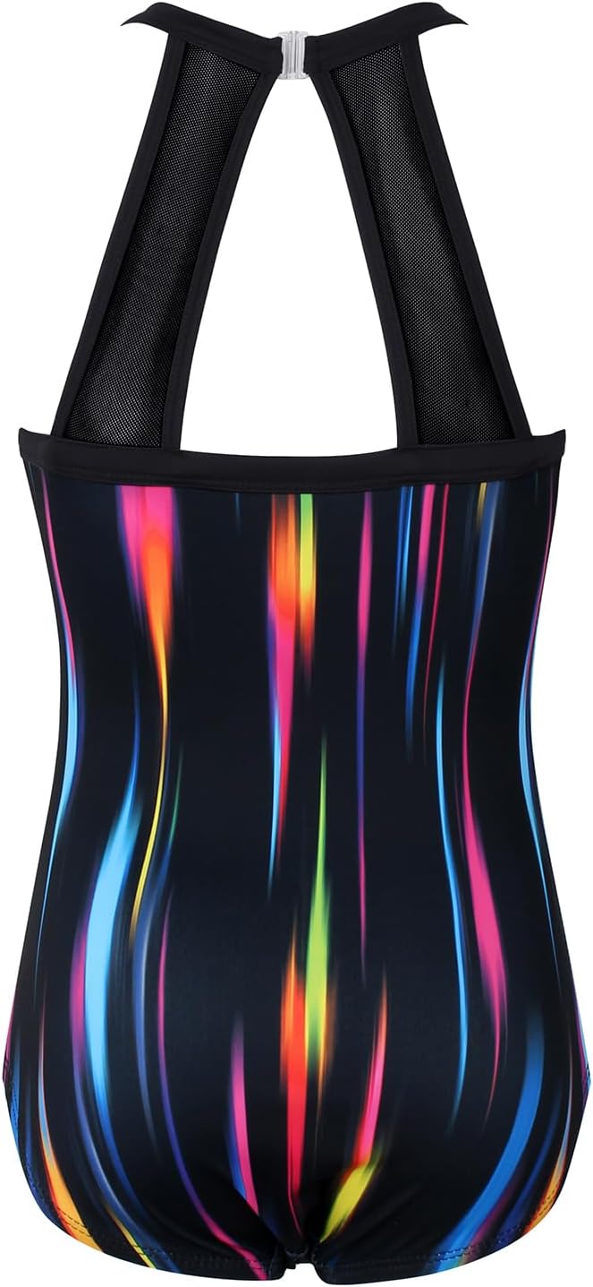 Gymnastics Leotards for Girls With Shorts Sparkly Ballet Dance Mesh Tank Activewear - Image 2