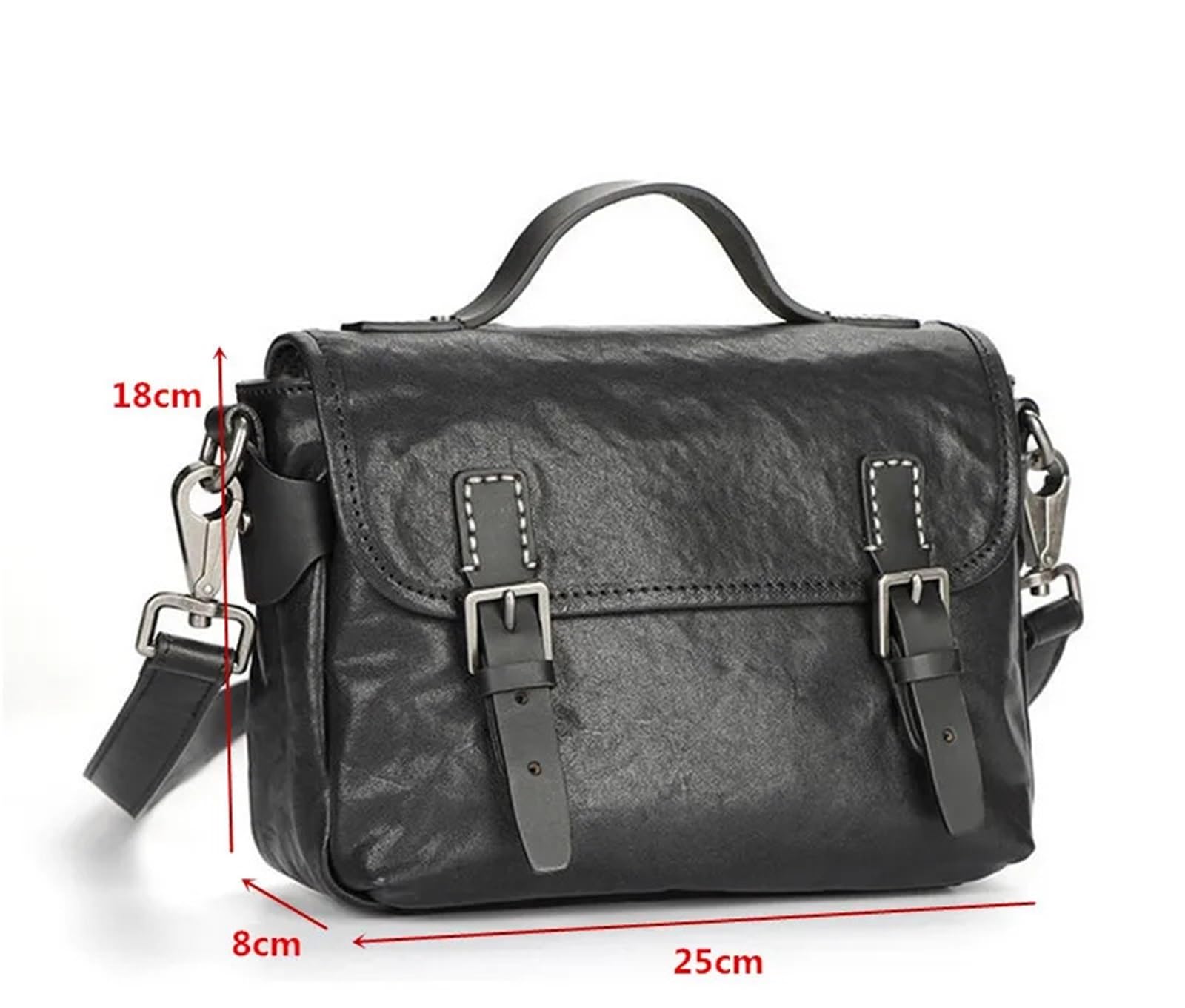 Bolso bandolera informal de cuero genuino for hombre, bolso hombro diario al aire libre for adolescentes