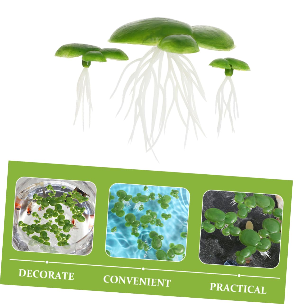 Zerodeko Lot De 5 Plantes Artificielles Pour Aquarium Décoration Flottante Naturelle Mini Lentilles Deau Artificielles Décoration Aquatique 90 Pièces X 5