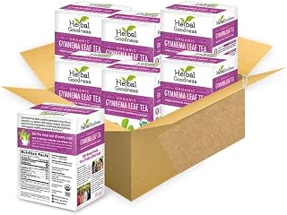 Gymnema Sylvestre Leaf Tea -20x- 6 BOXES - 24 teabags/box -No Caffeine, Kosher, Organic, GMO-Free, Gluten-Free-18 Bleach Free Tea Bags (0.83 oz/24g)