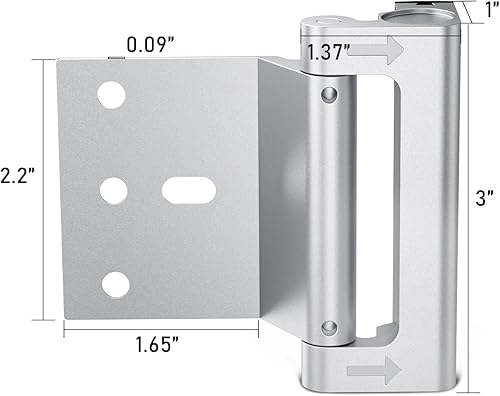 Miniatura 6 de 3 piezas cerradura de refuerzo de puerta, cerraduras de puerta para seguridad de niños, cerraduras de seguridad para puertas desde el interior,