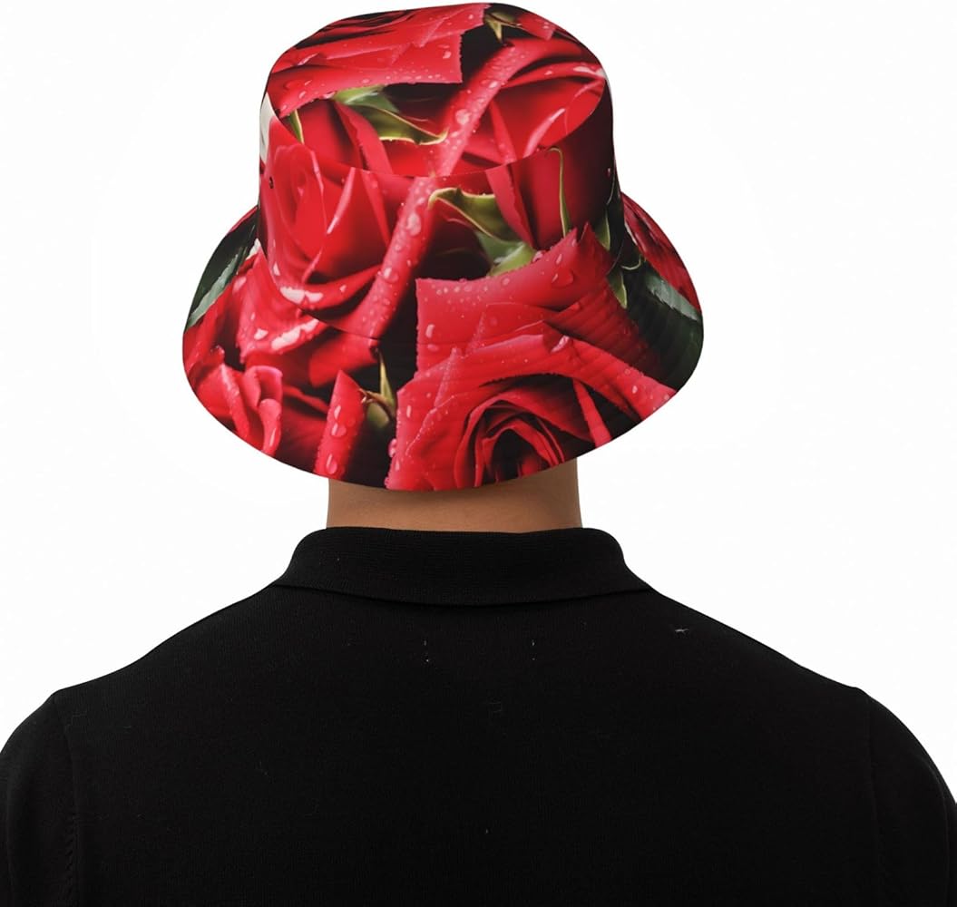 帽子 rad musician PAINT ROSE + CAT BUCKET HAT Embroidered Rose Bucket Hat – zlyc