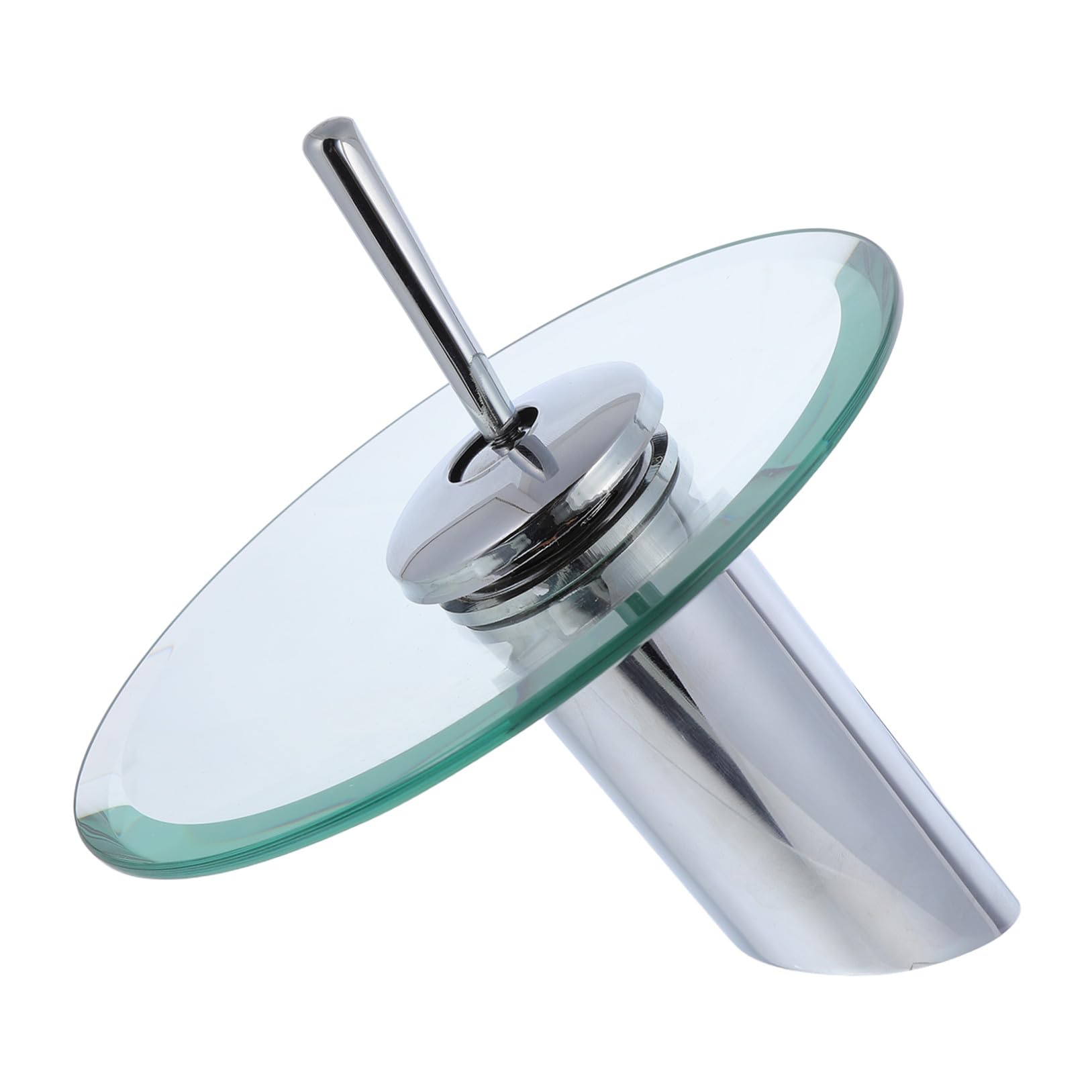 Grifo de baño en cascada PRETYZOOM de acero inoxidable y vidrio resistente al óxido