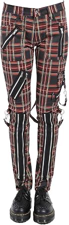 Tripp Pantalones punk de esclavitud a cuadros negros para hombre, Straight,  36, Black Plaid : Ropa, Zapatos y Joyería - Amazon.com