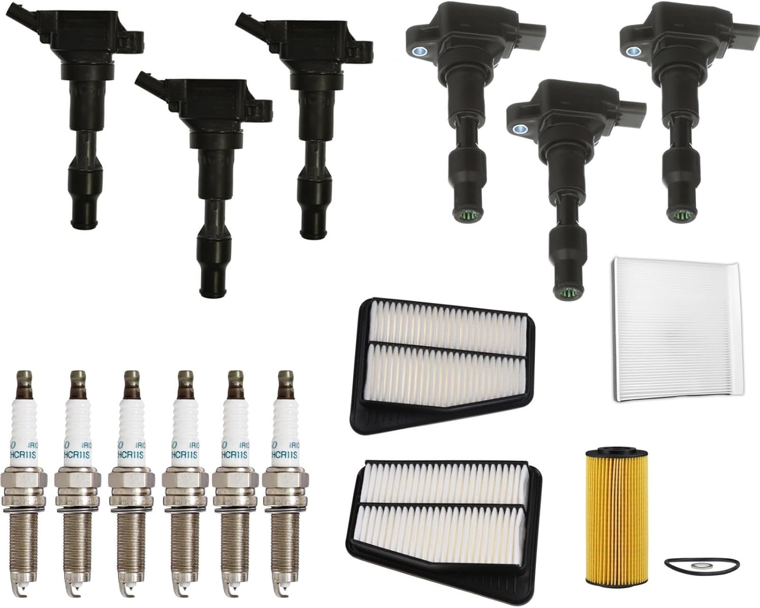 Ignition Coils Spark Plugs Tune Up Kit Replacement Parts For Kia Stinger 3.3L 2018 2019 2020 2023